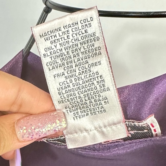 Vintage Lucy Pereda silky deep purple robe size M - Picture 13 of 14